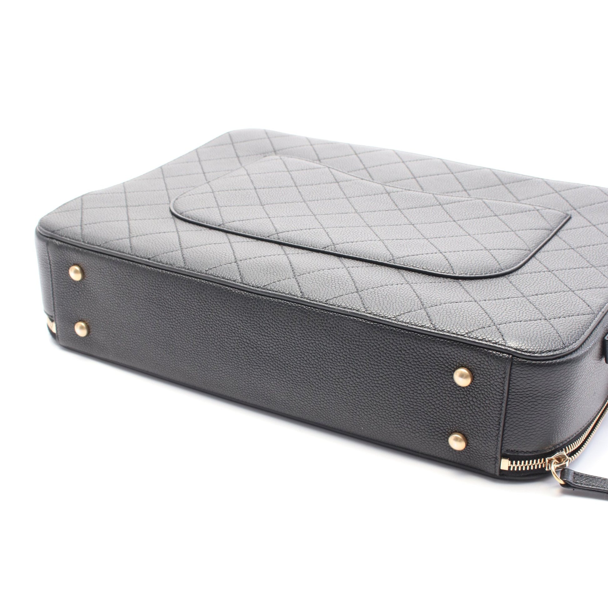 マトラッセ ビジネスバッグ キャビアスキン ブラック ゴールド金具 2WAY シャネル バッグ CHANEL