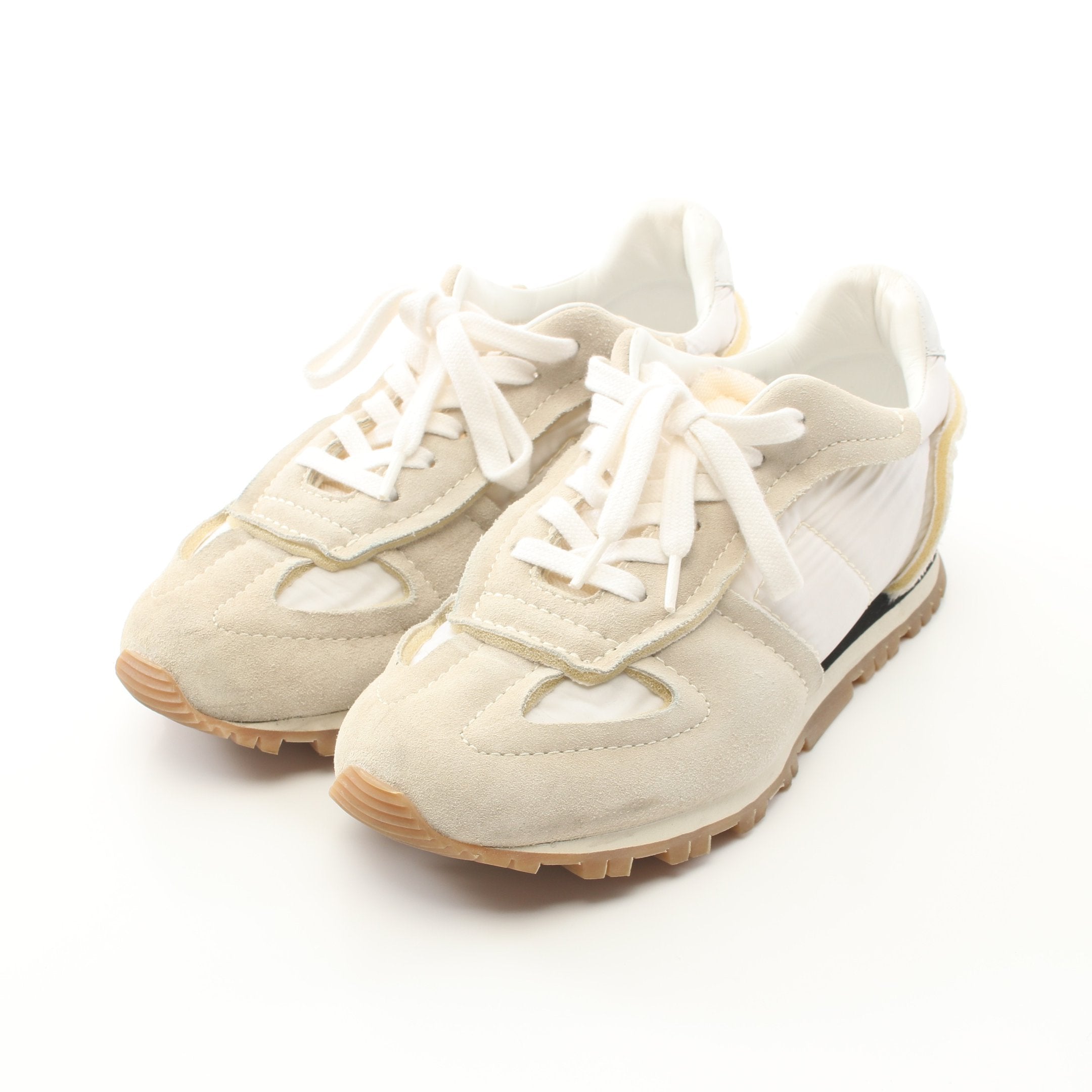 RUNNER ランナー スニーカー ナイロン スエード ホワイト ライトグレー