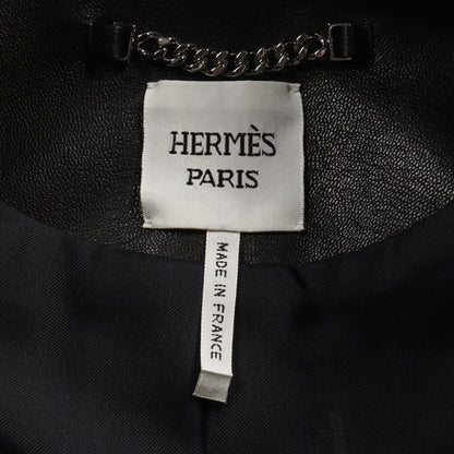 セリエボタン レザージャケット ゴートレザー ブラック 20AW エルメス アウター HERMES