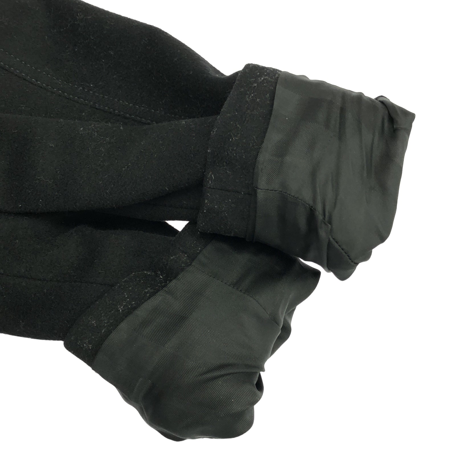 Burberry 黒 ウールコート BURBERRY(バーバリー) Melton double-breasted belted coat メルトン