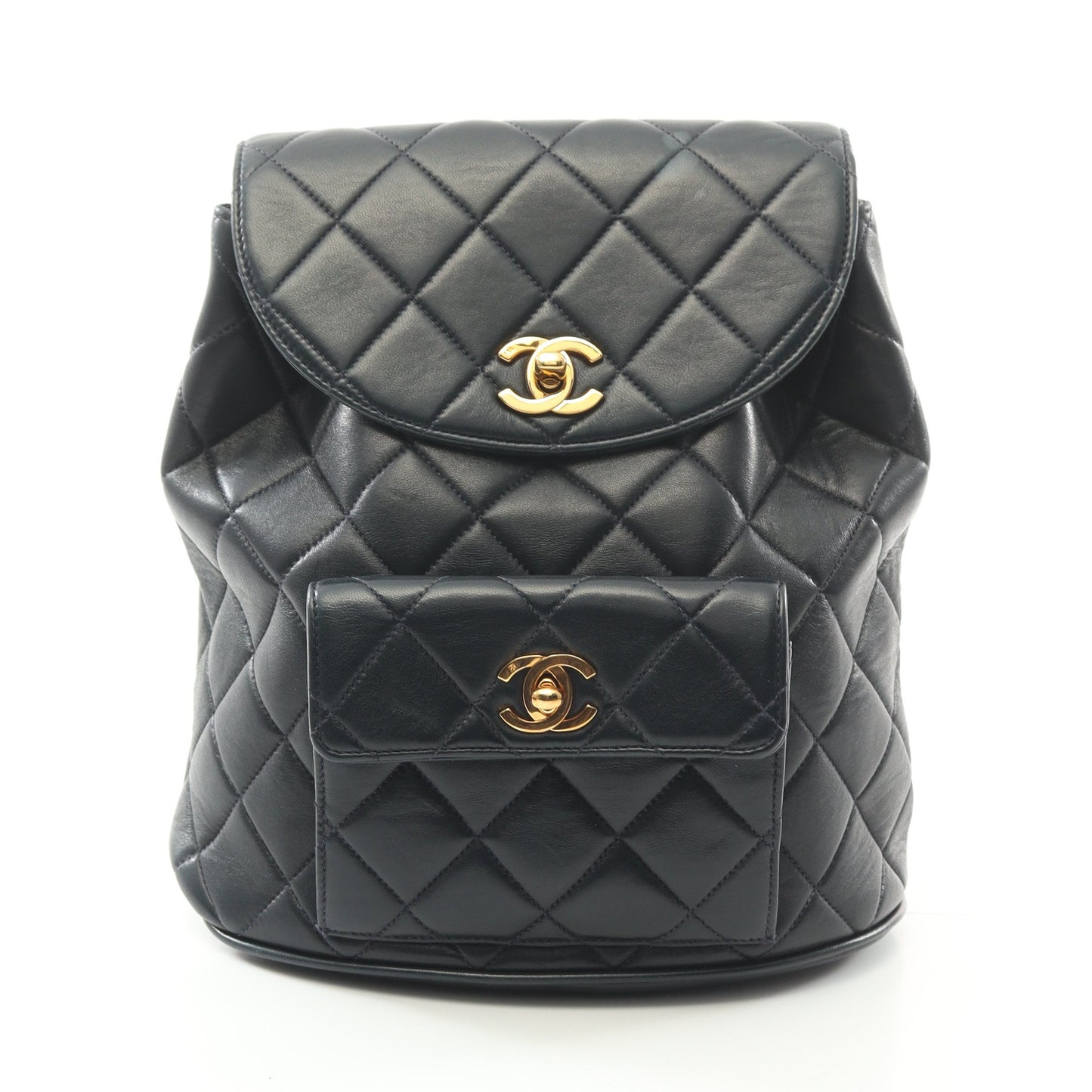 マトラッセ バックパック リュックサック ラムスキン ブラック ゴールド金具 シャネル バッグ CHANEL