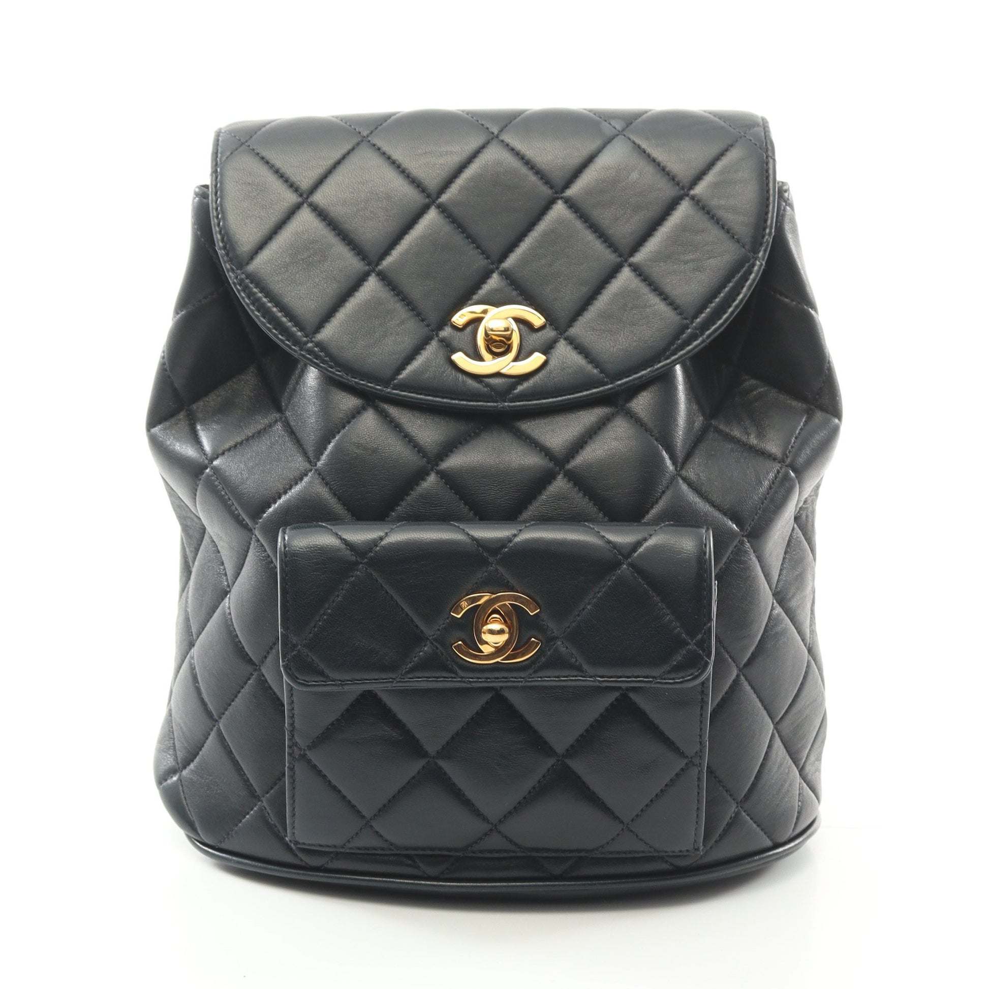 マトラッセ バックパック リュックサック ラムスキン ブラック ゴールド金具 シャネル バッグ CHANEL