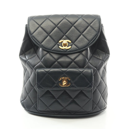 マトラッセ バックパック リュックサック ラムスキン ブラック ゴールド金具 シャネル バッグ CHANEL