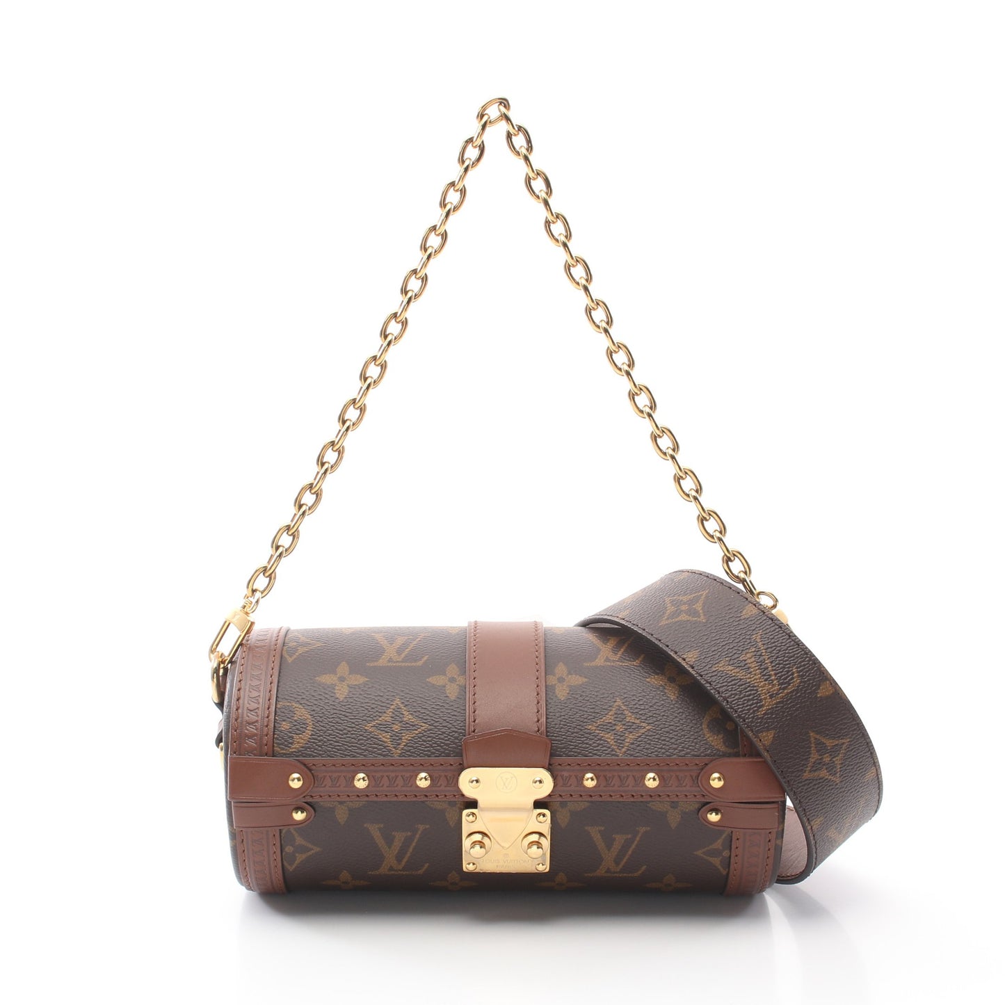 パピヨン トランク モノグラム ショルダーバッグ PVC レザー ブラウン ルイヴィトン バッグ LOUIS VUITTON