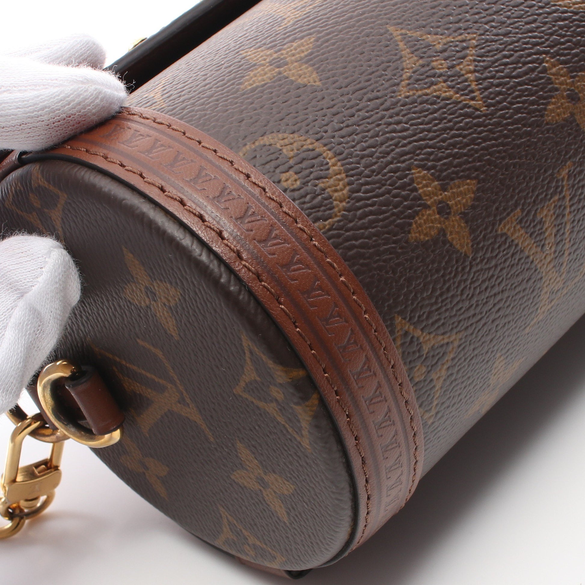 パピヨン トランク モノグラム ショルダーバッグ PVC レザー ブラウン ルイヴィトン バッグ LOUIS VUITTON