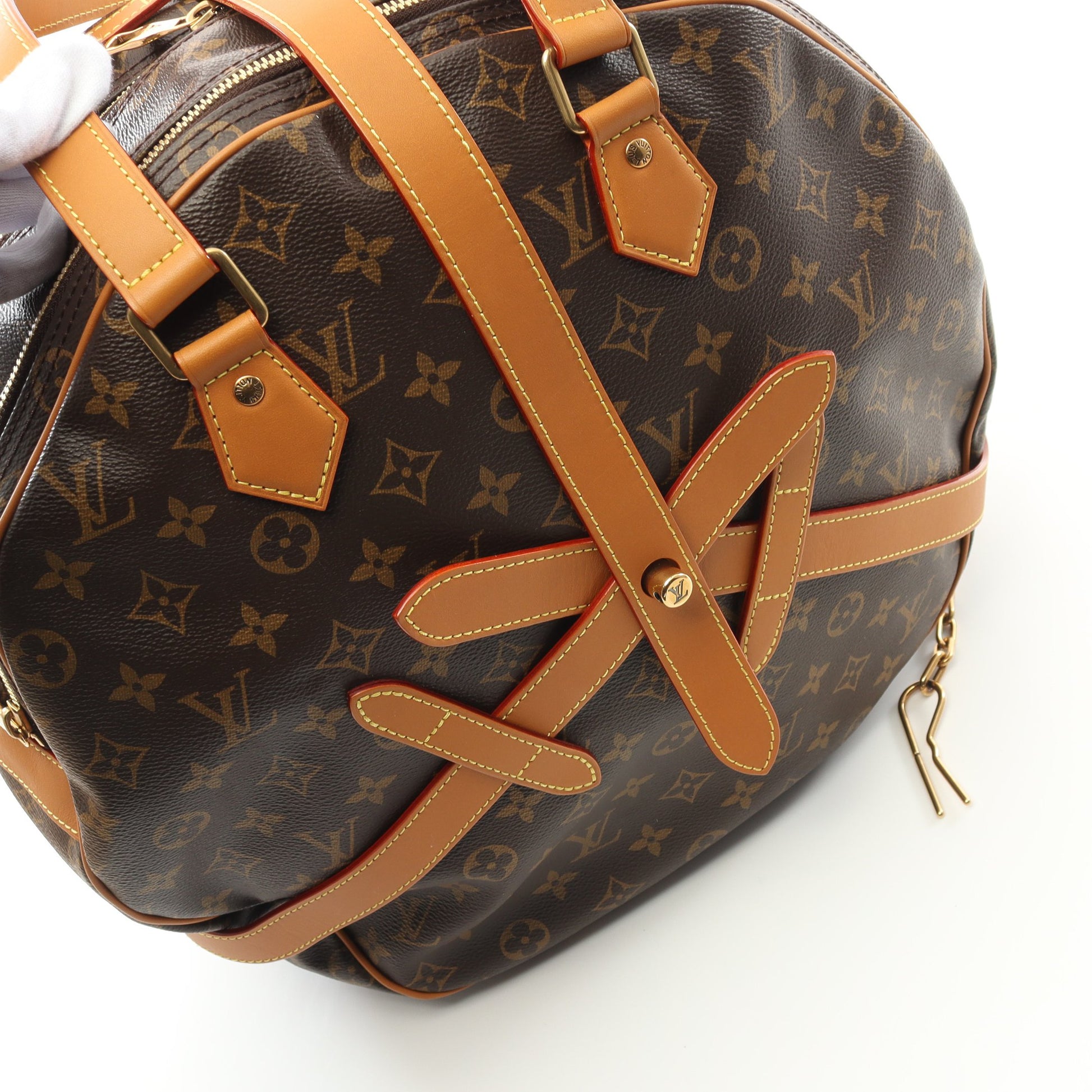 ソフト ハット トランク モノグラム ボストンバッグ PVC レザー ブラウン ルイヴィトン バッグ LOUIS VUITTON