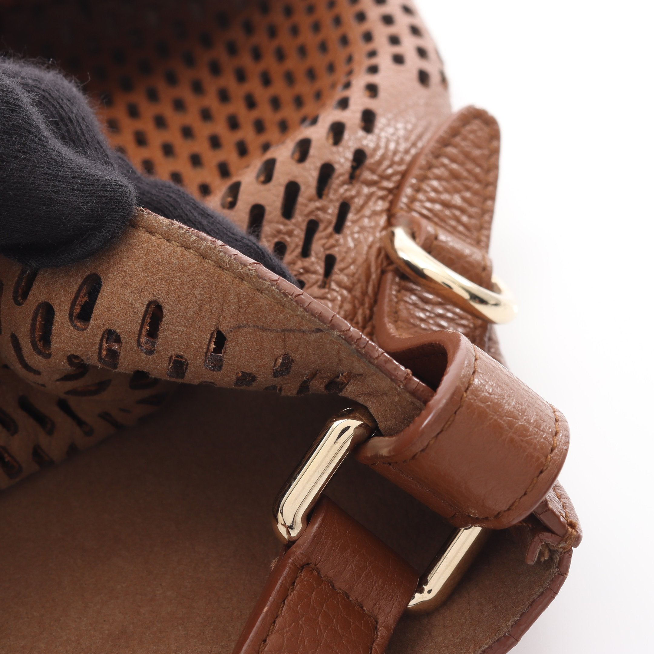 フルラ　ロゴ入りブラウンショルダーストラップ FURLA - □新品同様□ FURLA フルラ レザー バッグ用 ショルダー