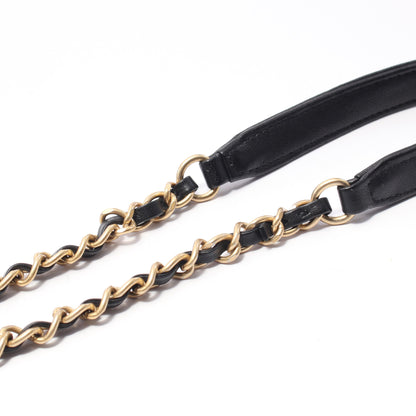 マトラッセ パール チェーンショルダーバッグ ラムスキン ブラック ゴールド金具 シャネル バッグ CHANEL