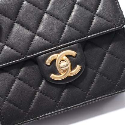 マトラッセ パール チェーンショルダーバッグ ラムスキン ブラック ゴールド金具 シャネル バッグ CHANEL