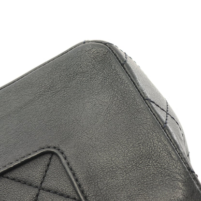 マドモアゼル マトラッセ Wチェーンショルダーバッグ レザー ブラック ゴールド金具 シャネル バッグ CHANEL