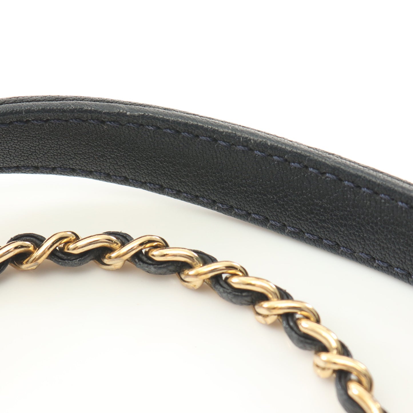 マドモアゼル マトラッセ Wチェーンショルダーバッグ レザー ブラック ゴールド金具 シャネル バッグ CHANEL