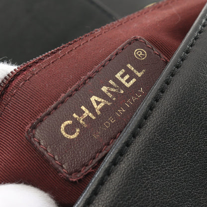 マドモアゼル マトラッセ Wチェーンショルダーバッグ レザー ブラック ゴールド金具 シャネル バッグ CHANEL