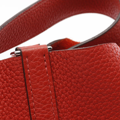 ピコタンロックMM ルージュピヴォワンヌ ハンドバッグ トリヨンクレマンス オレンジレッド シルバー金具 T刻印 エルメス バッグ HERMES