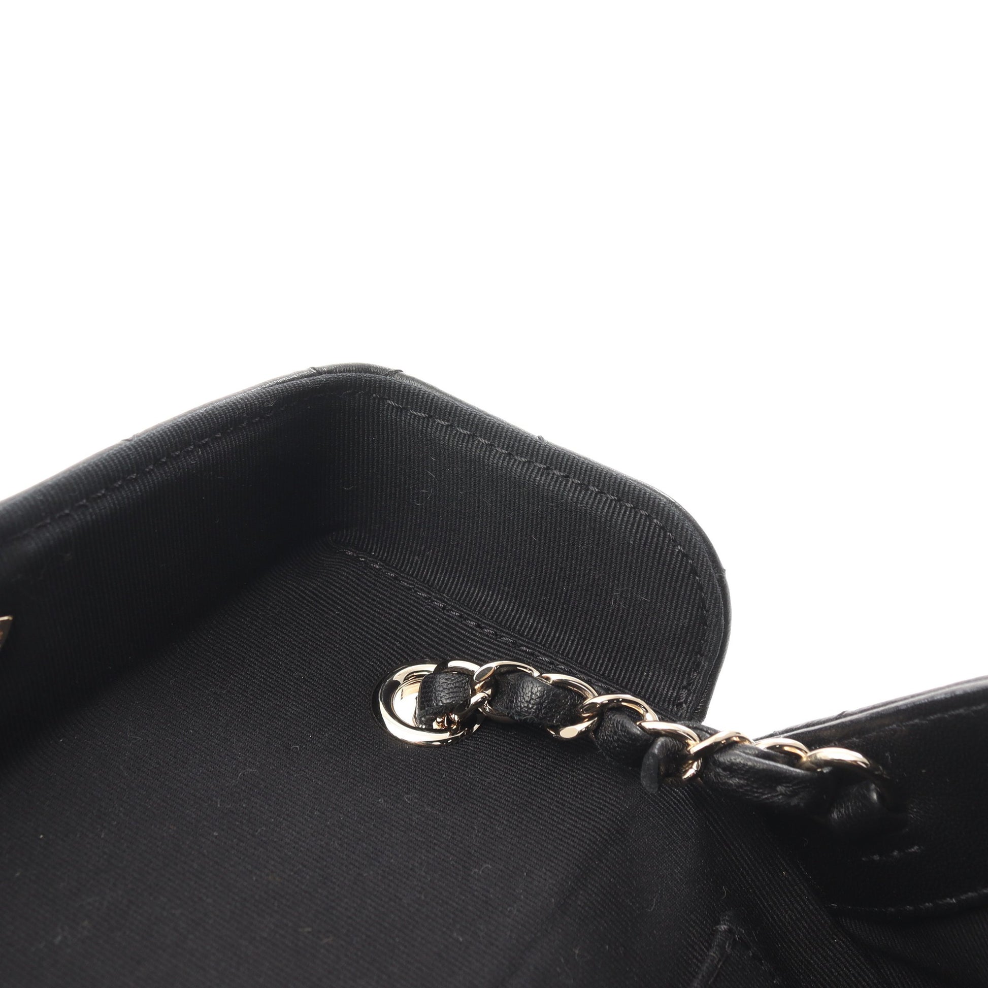 マトラッセ バニティバッグ チェーンショルダーバッグ ラムスキン ブラック ゴールド金具 シャネル バッグ CHANEL