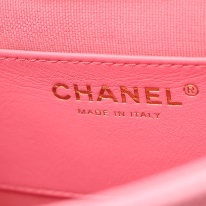 マトラッセ チェーンショルダーバッグ キャビアスキン ピンク ゴールド金具 シャネル バッグ CHANEL