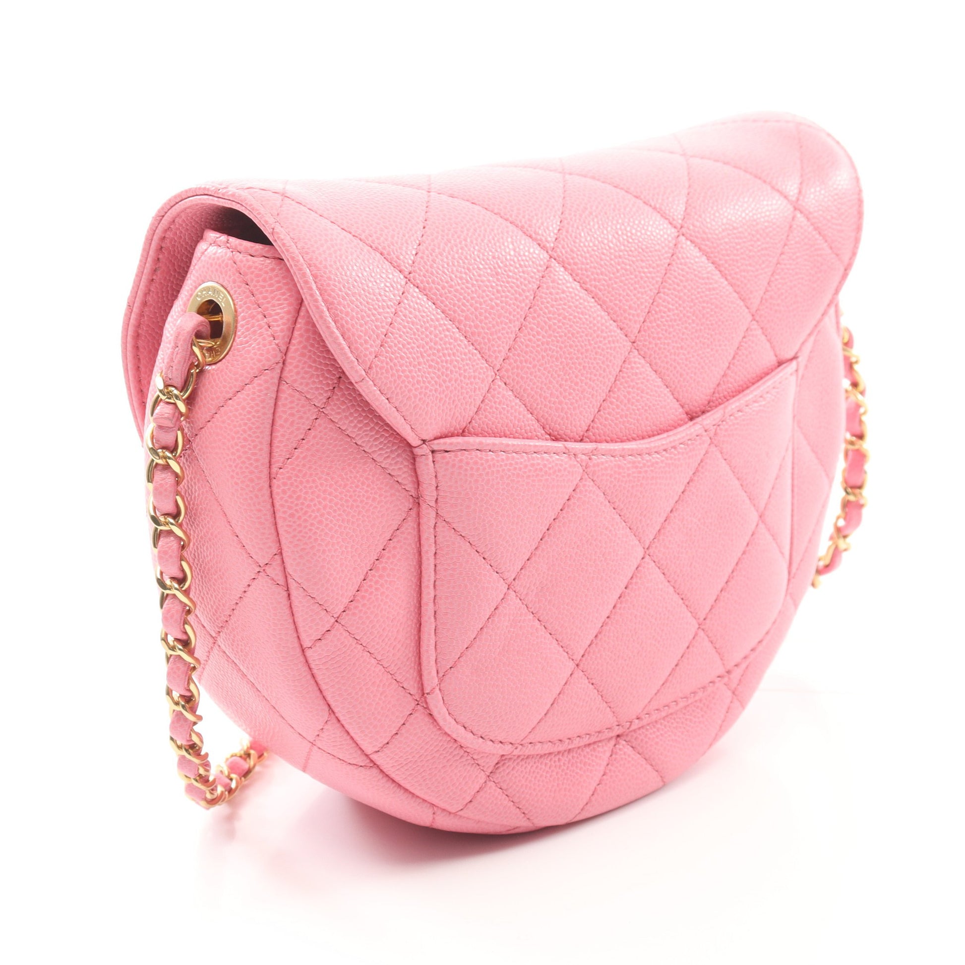 マトラッセ チェーンショルダーバッグ キャビアスキン ピンク ゴールド金具 シャネル バッグ CHANEL