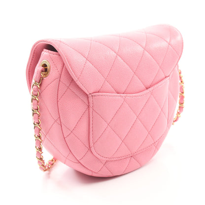 マトラッセ チェーンショルダーバッグ キャビアスキン ピンク ゴールド金具 シャネル バッグ CHANEL