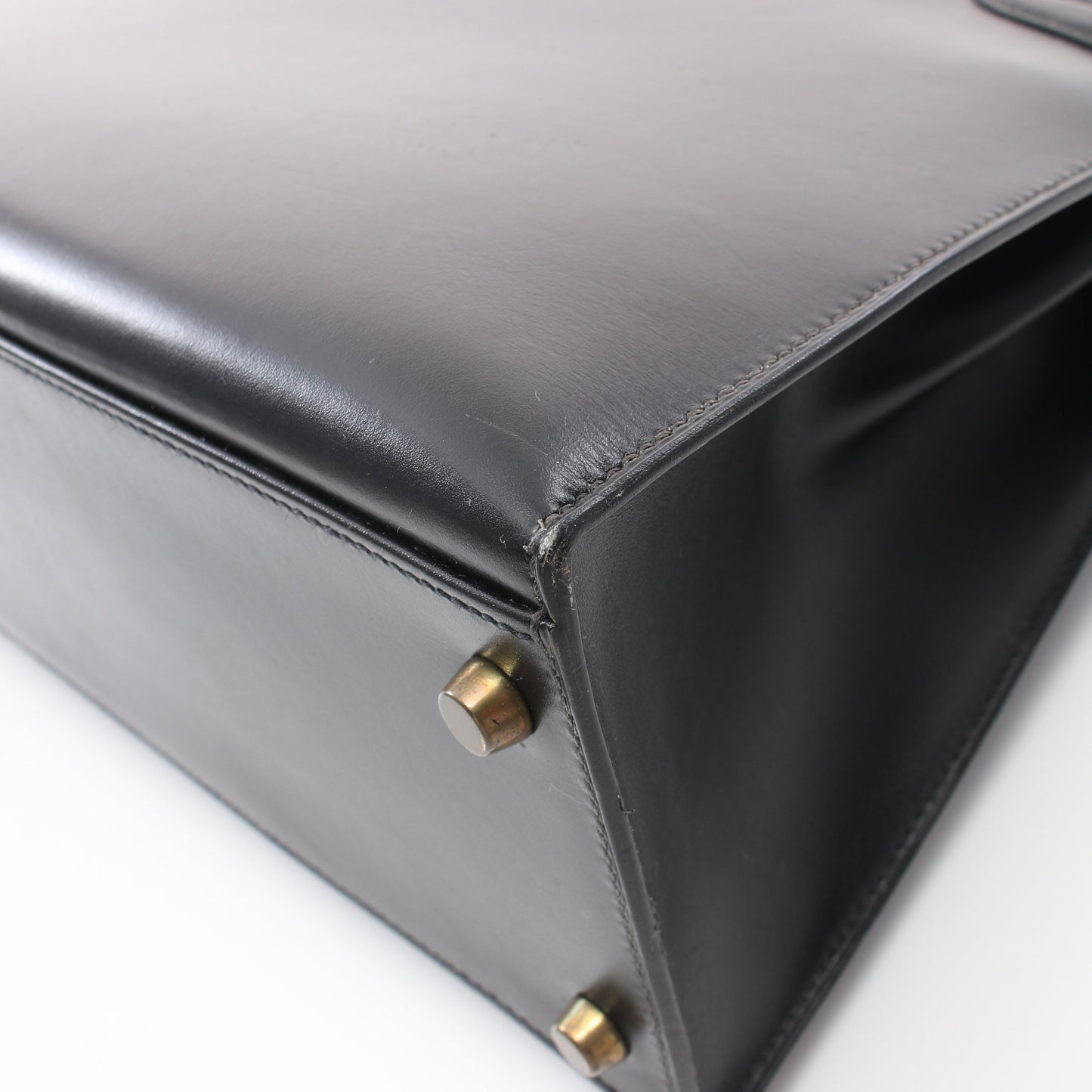 ケリー32 ハンドバッグ ボックスカーフ ブラック ゴールド金具 2WAY ○V刻印 エルメス バッグ HERMES