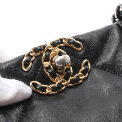 CHANEL19 マトラッセ チェーンショルダーバッグ チェーントートバッグ ラムスキン ブラック コンビ金具 シャネル バッグ CHANEL