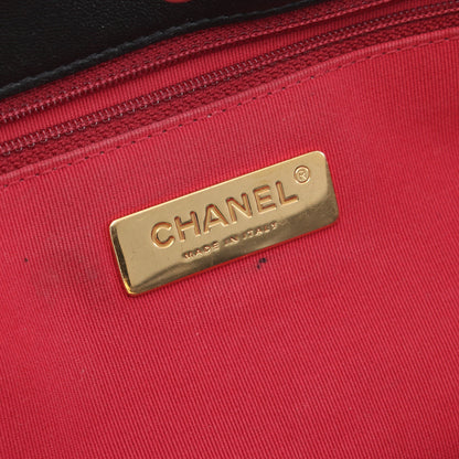 CHANEL19 マトラッセ チェーンショルダーバッグ チェーントートバッグ ラムスキン ブラック コンビ金具 シャネル バッグ CHANEL