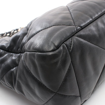 CHANEL19 マトラッセ チェーンショルダーバッグ チェーントートバッグ ラムスキン ブラック コンビ金具 シャネル バッグ CHANEL