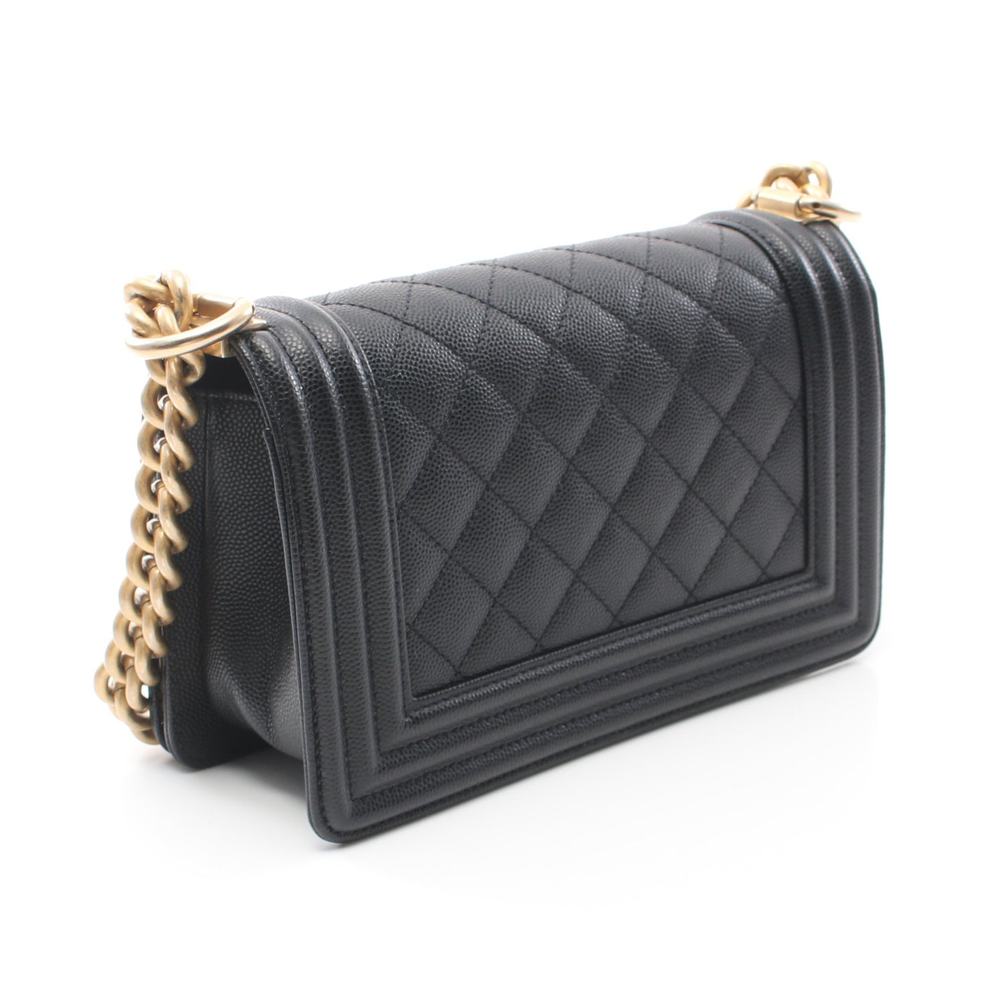 ボーイシャネル スモール チェーンショルダーバッグ キャビアスキン ブラック ゴールド金具 シャネル バッグ CHANEL
