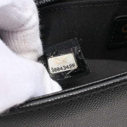 ボーイシャネル スモール チェーンショルダーバッグ キャビアスキン ブラック ゴールド金具 シャネル バッグ CHANEL