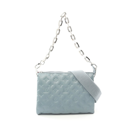 クッサンPM モノグラム チェーンショルダーバッグ レザー ブルーグレー 2WAY ルイヴィトン バッグ LOUIS VUITTON