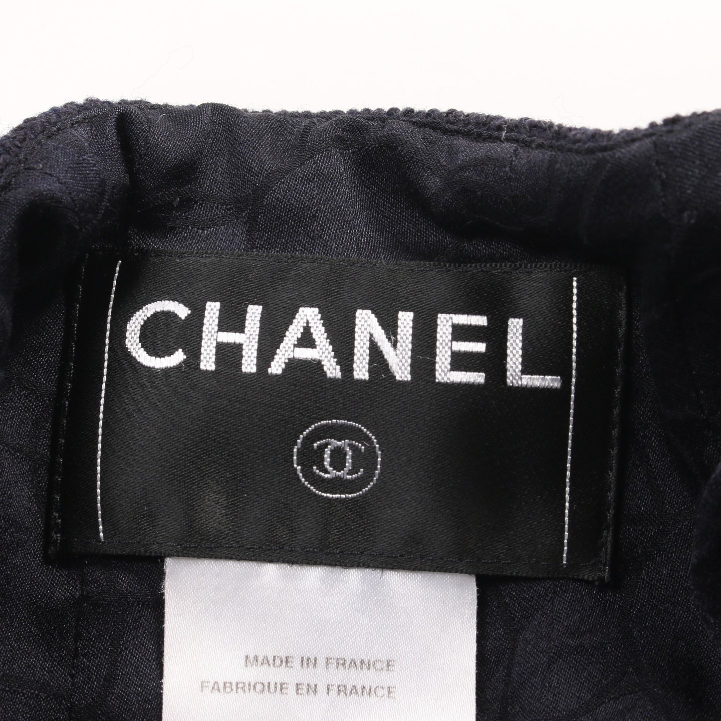 トリコロール ツイード ジップアップ ノーカラージャケット ウール ネイビー レッド アイボリー 04A シャネル アウター CHANEL