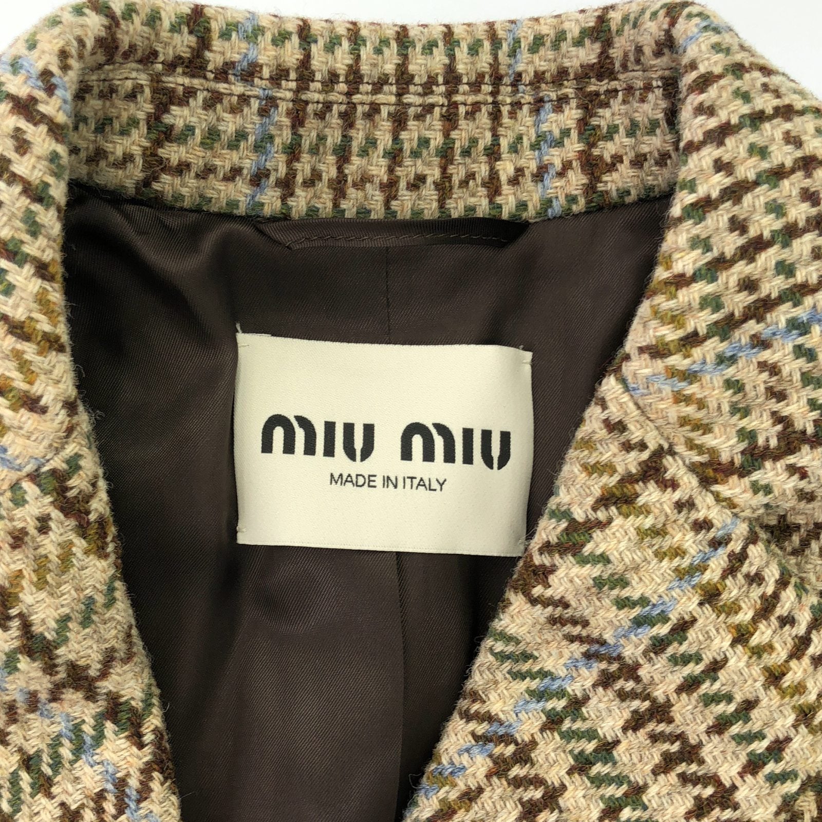 コート コート ウール ブラウン ミュウミュウ アウター miu miu
