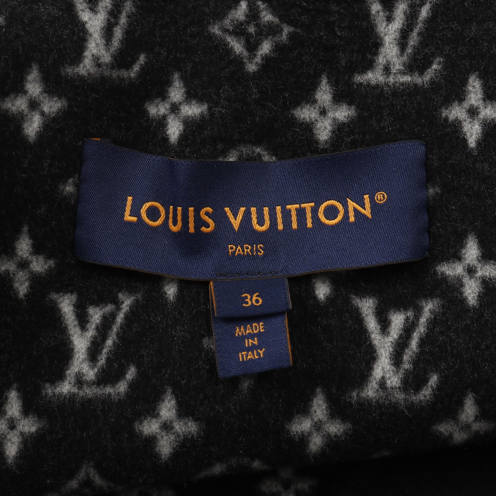 リブフードダブルフェイスケープ ポンチョ ウール シルク ブラック オフホワイト ジップアップ ルイヴィトン アウター LOUIS VUITTON