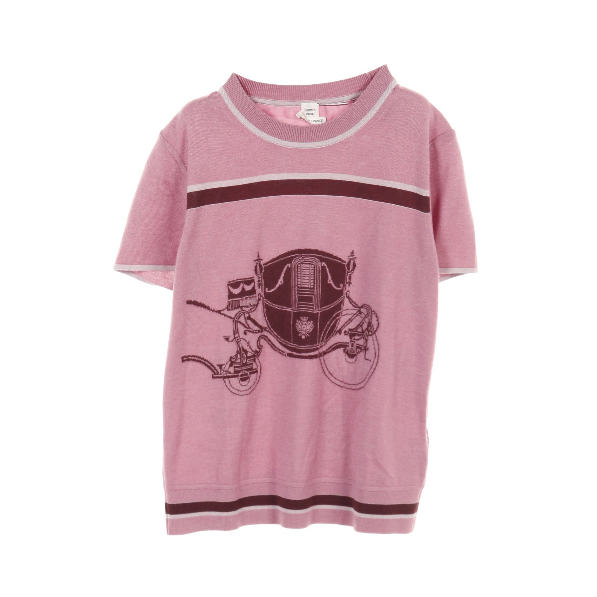 ツイルレーヌ ex-libris Tシャツ シルク カシミヤ ピンクパープル エルメス トップス HERMES