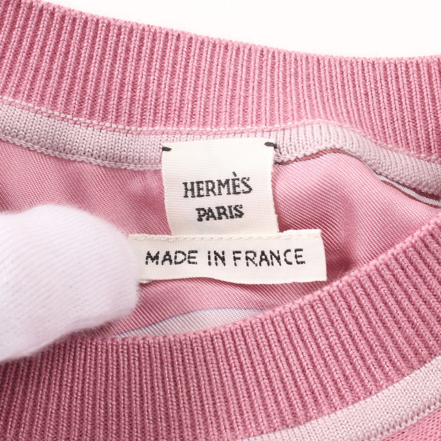 ツイルレーヌ ex-libris Tシャツ シルク カシミヤ ピンクパープル エルメス トップス HERMES