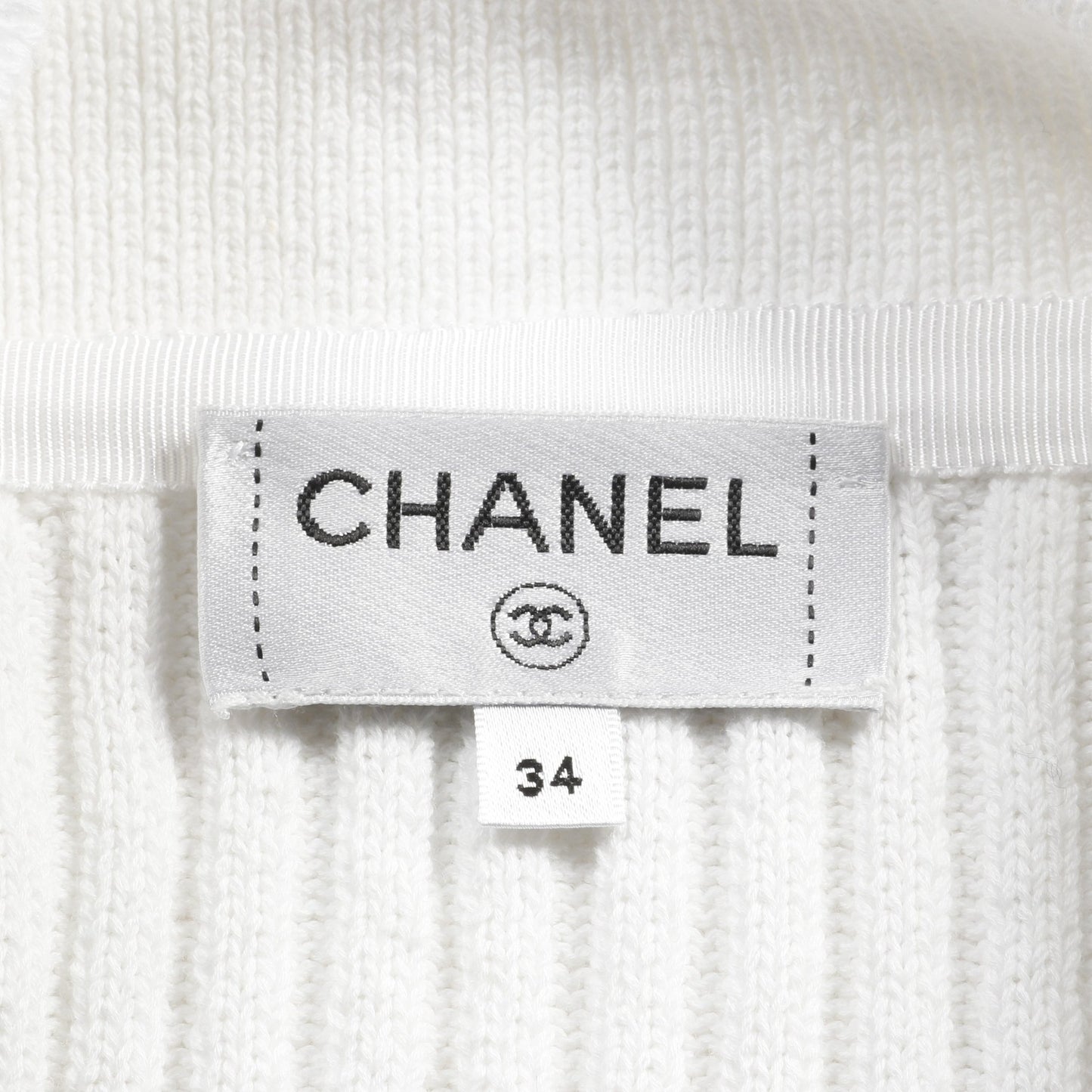 ココマークボタン ニットジャケット カーディガン コットン ホワイト シャネル トップス CHANEL
