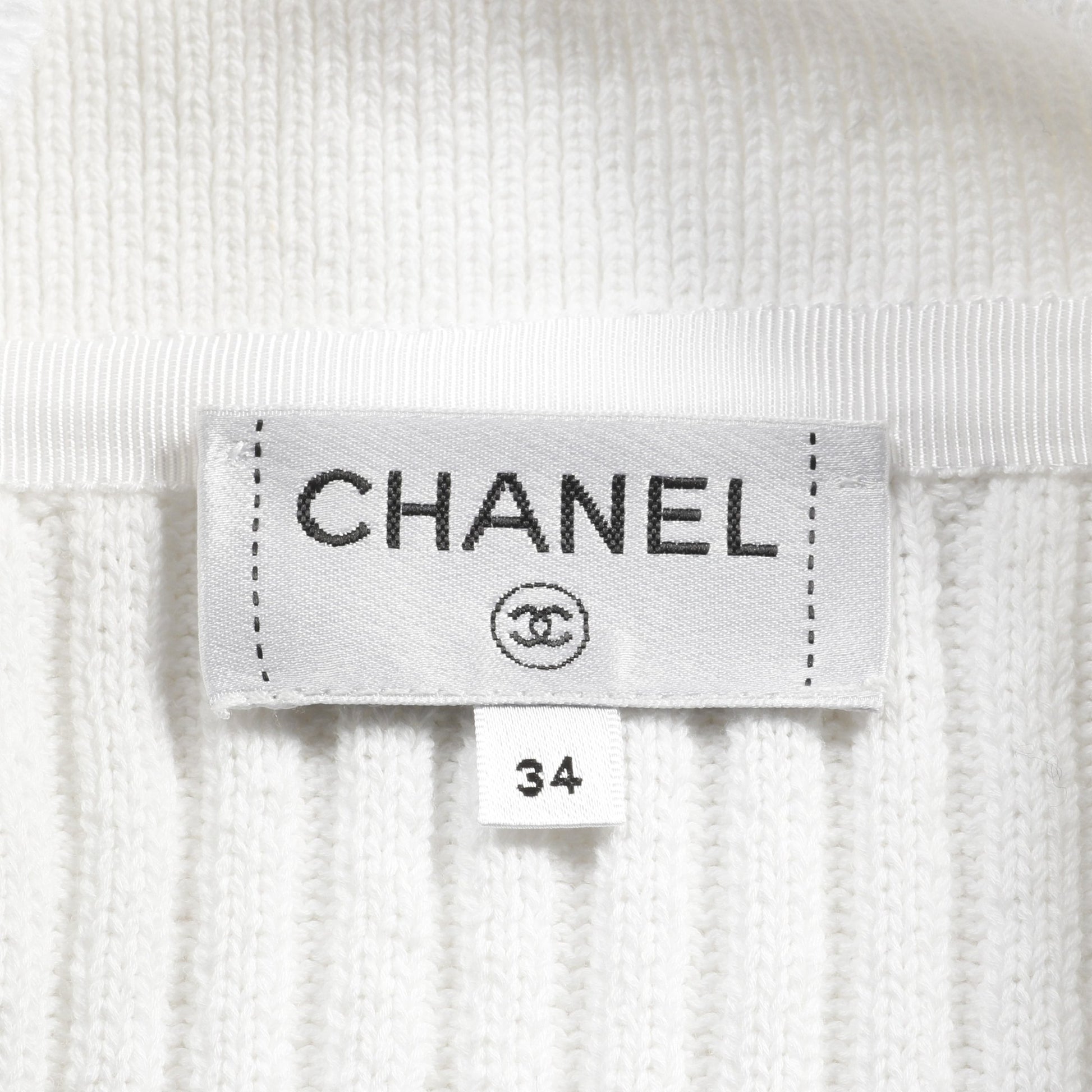 ココマークボタン ニットジャケット カーディガン コットン ホワイト シャネル トップス CHANEL