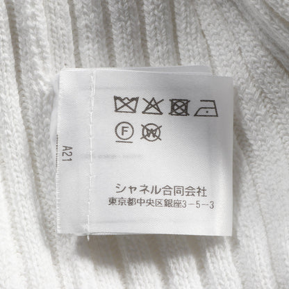 ココマークボタン ニットジャケット カーディガン コットン ホワイト シャネル トップス CHANEL