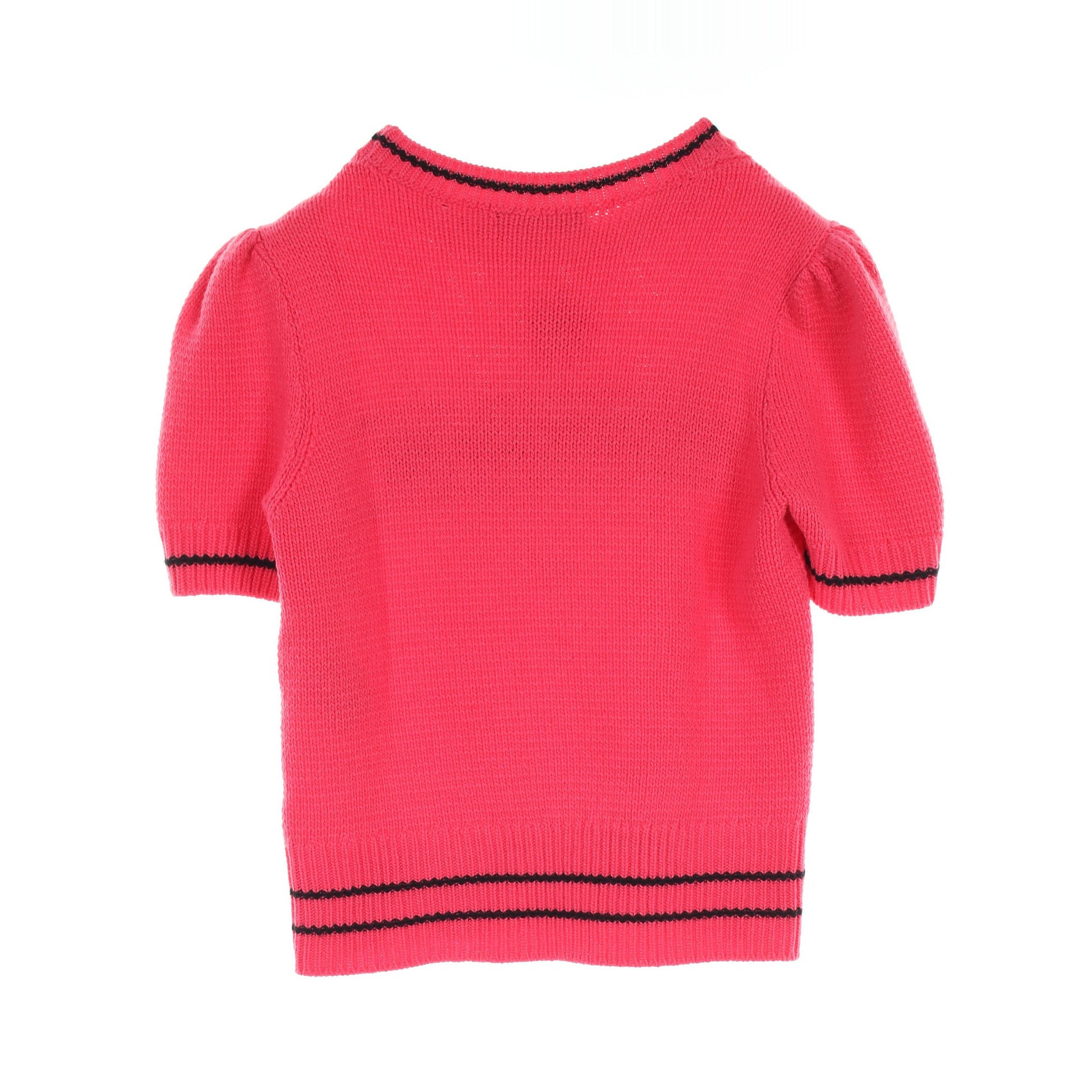 ロゴ セーター ニット 半袖 ウール カシミや ピンク ブラック  