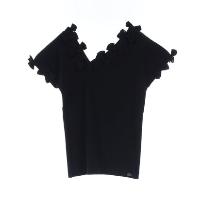 カットソー コットン ナイロン ブラック リボン 09P シャネル トップス CHANEL