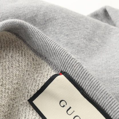 ヴィンテージロゴ タイガー スウェットシャツ トップス 長袖 コットン グレー ラメ ダメージ加工 グッチ トップス GUCCI