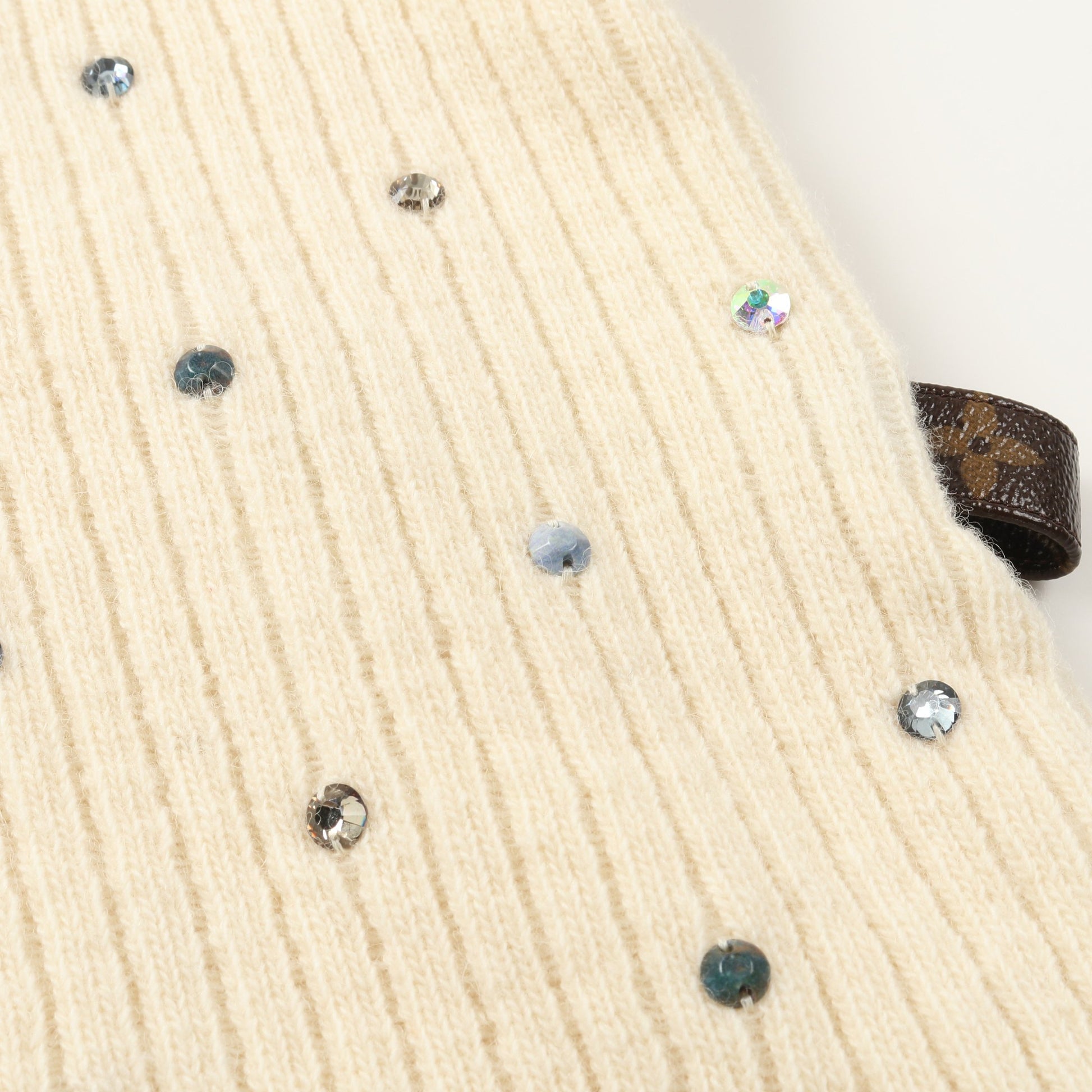 ワンピース ラインストーン ウール カシミヤ アイボリー ルイヴィトン ワンピース LOUIS VUITTON