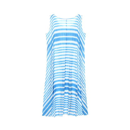 ワンピース プリーツ ボーダー ライトブルー ホワイト プリーツプリーズ ワンピース PLEATS PLEASE