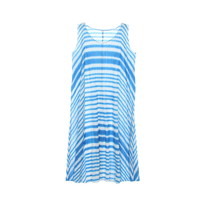 ワンピース プリーツ ボーダー ライトブルー ホワイト プリーツプリーズ ワンピース PLEATS PLEASE