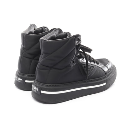 Re-Nylon マクロ ハイトップ ハイカットスニーカー ナイロン レザー ブラック プラダ シューズ PRADA