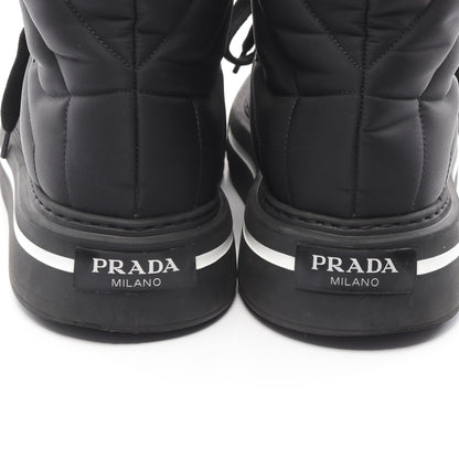 Re-Nylon マクロ ハイトップ ハイカットスニーカー ナイロン レザー ブラック プラダ シューズ PRADA