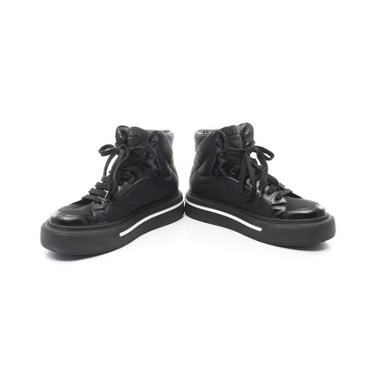 Re-Nylon マクロ ハイトップ ハイカットスニーカー ナイロン レザー ブラック プラダ シューズ PRADA