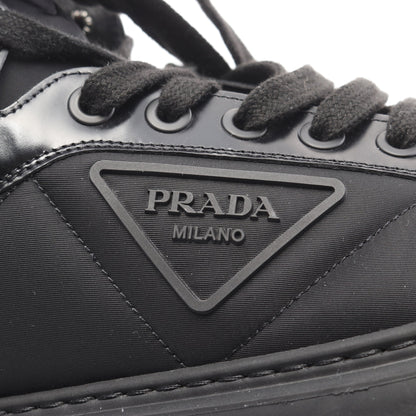 Re-Nylon マクロ ハイトップ ハイカットスニーカー ナイロン レザー ブラック プラダ シューズ PRADA