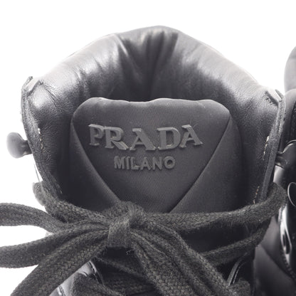 Re-Nylon マクロ ハイトップ ハイカットスニーカー ナイロン レザー ブラック プラダ シューズ PRADA
