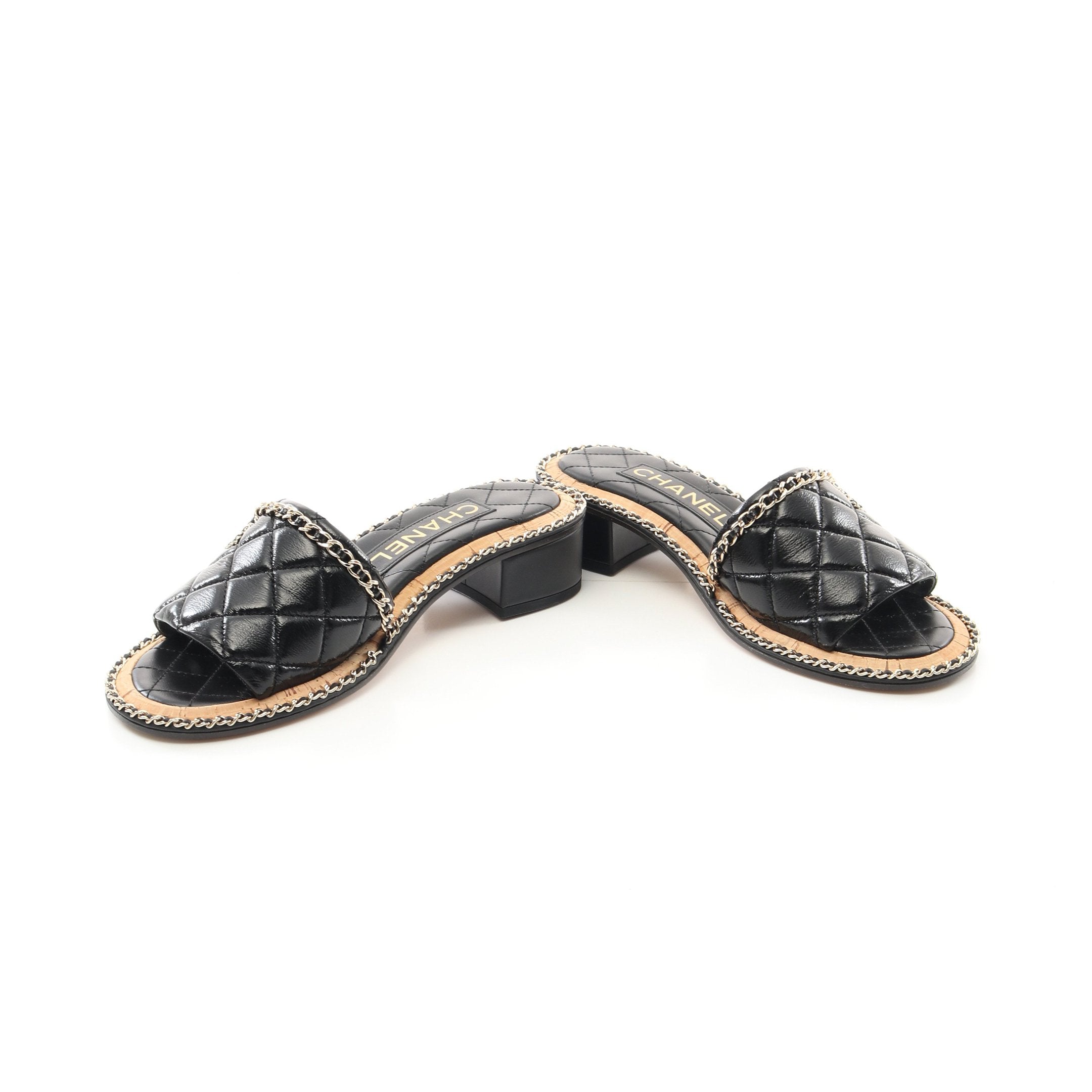 マトラッセ ミュール サンダル ラムスキン ブラック シャネル – RECLO