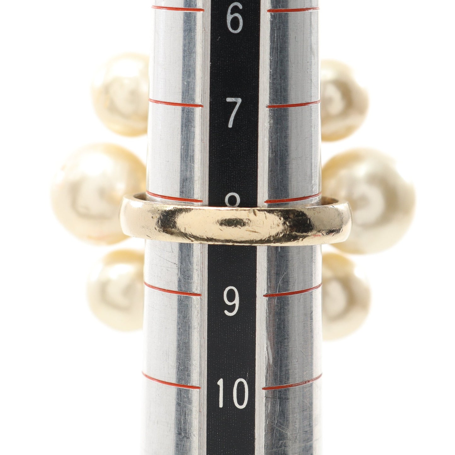 ココマーク リング 指輪 GP フェイクパール ラインストーン ゴールド オフホワイト オレンジ A14K シャネル アクセサリー CHANEL