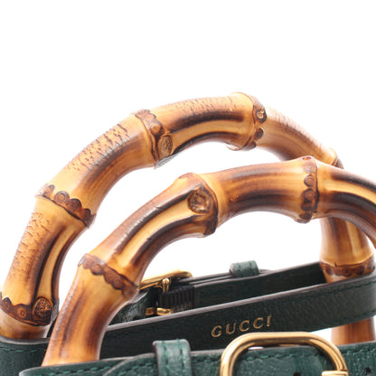 ダイアナ ミニ バンブー ハンドバッグ トートバッグ レザー グレーベージュ 2WAY グッチ バッグ GUCCI